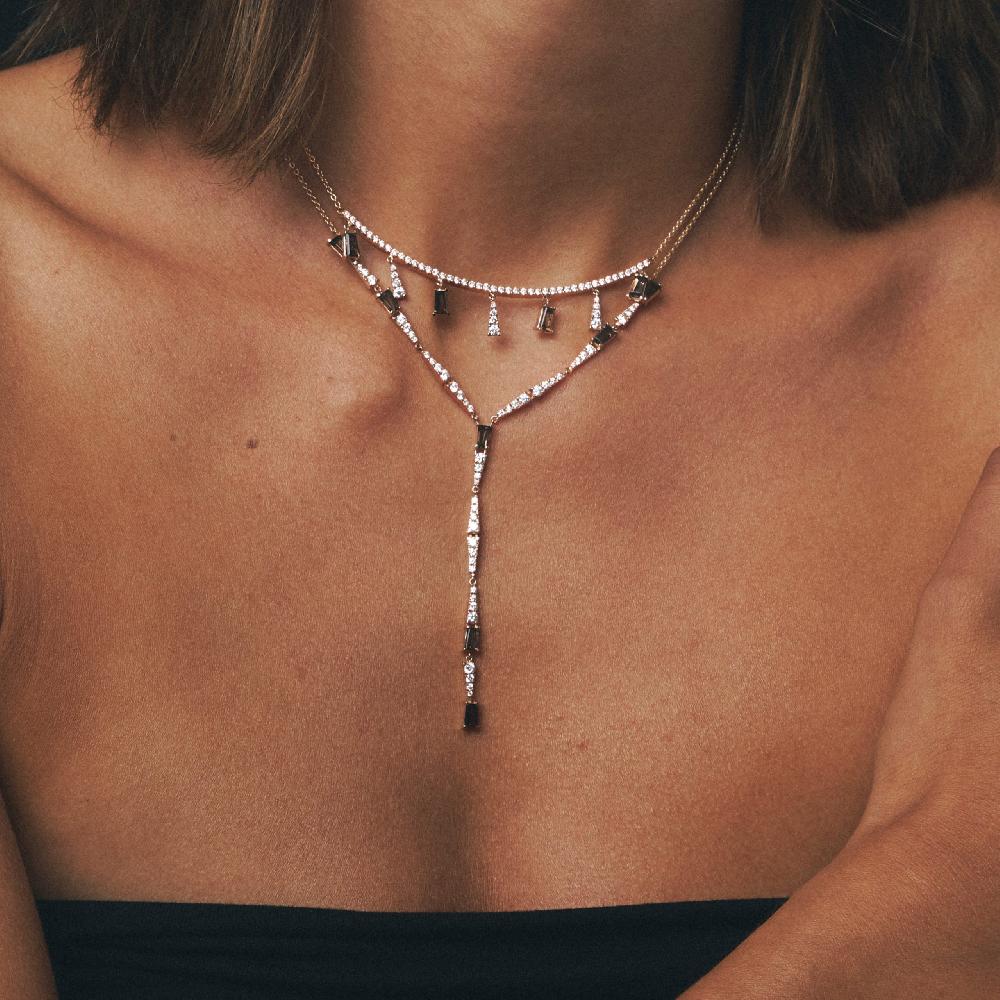 Gold&roses Collar Smoky Club Venta caliente