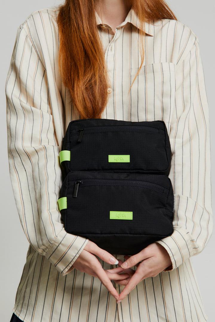lefrik Neceser Kei Double Black Lime Vandra Outlet online