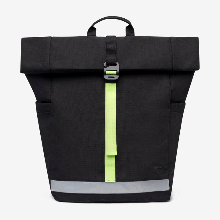 lefrik Lars Roll Backpack Black Lime Vandra