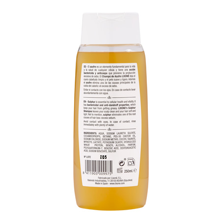 lixone CHAMPÚ de AZUFRE 250 ml Libre de impuestos