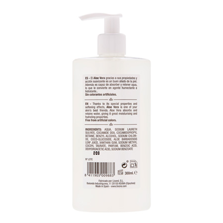 lixone JABÓN LÍQUIDO manos Aloe Vera Natural Libre de impuestos