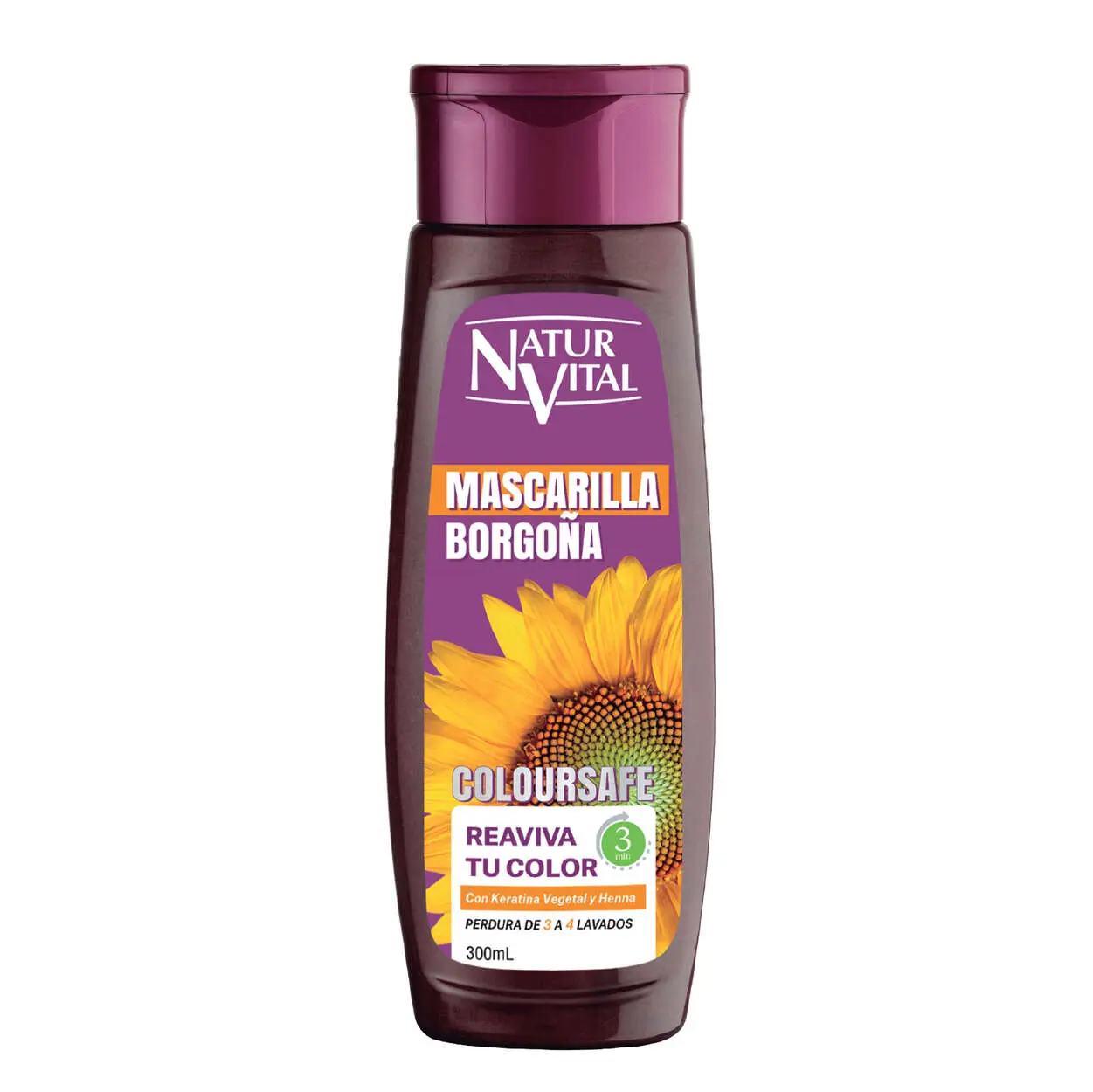 naturaleza y vida Mascarilla capilar coloursafe borgoña x 300 ml