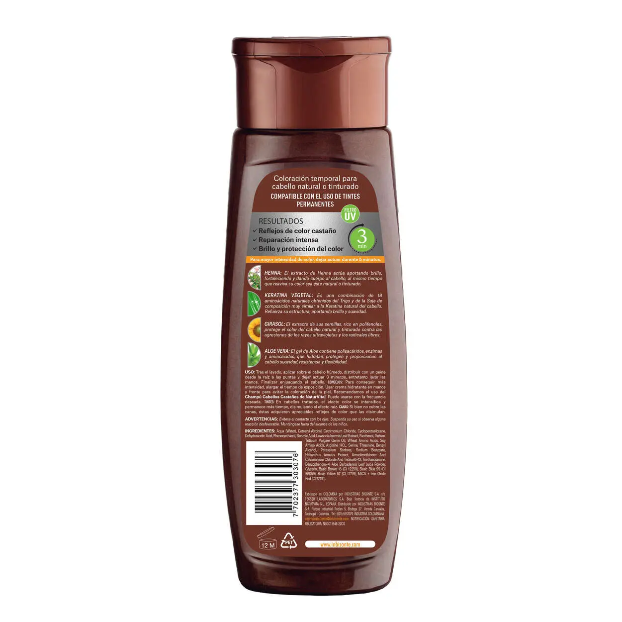 naturaleza y vida Mascarilla capilar coloursafe castaño x 300 ml Descuento por venta flash
