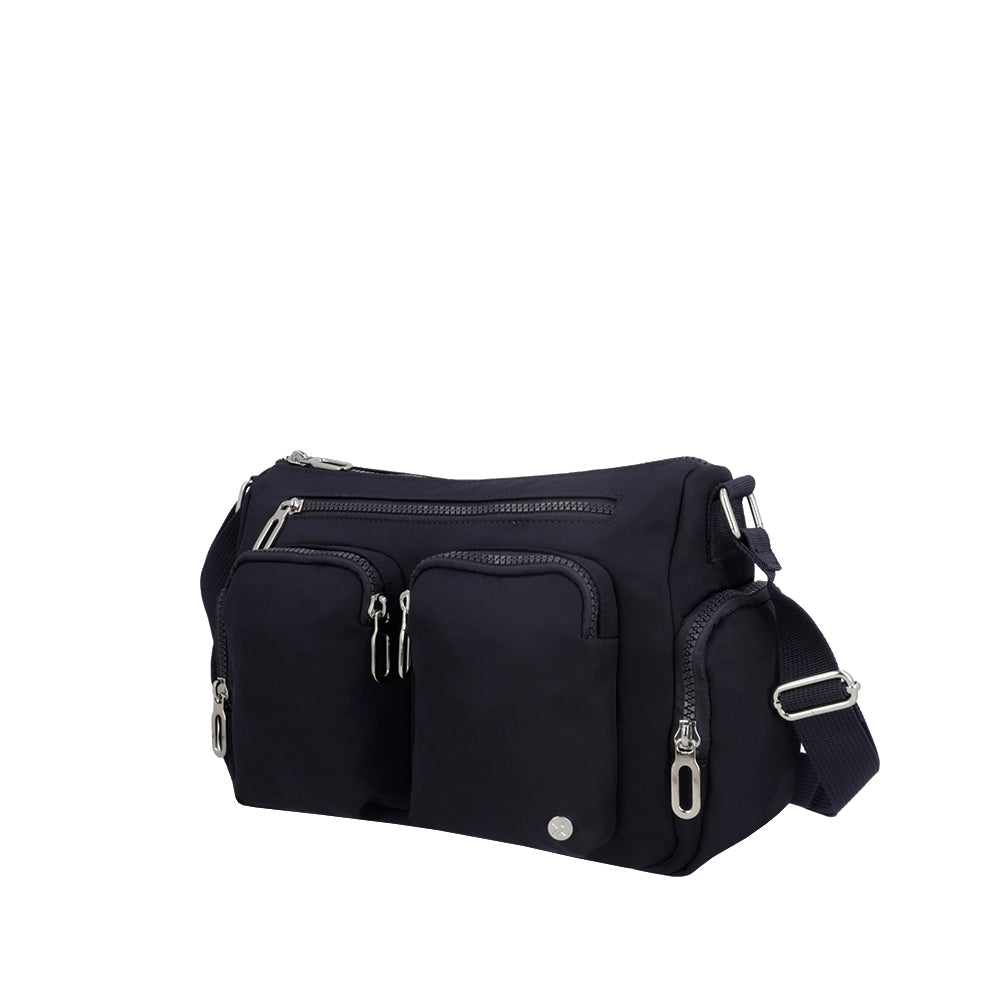 saxoline Bandolera Lucca azul M Descuento por venta flash