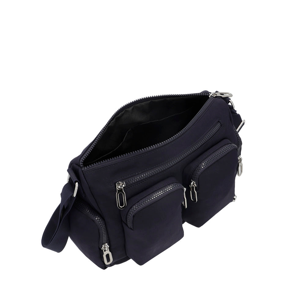 saxoline Bandolera Lucca azul M Descuento por venta flash