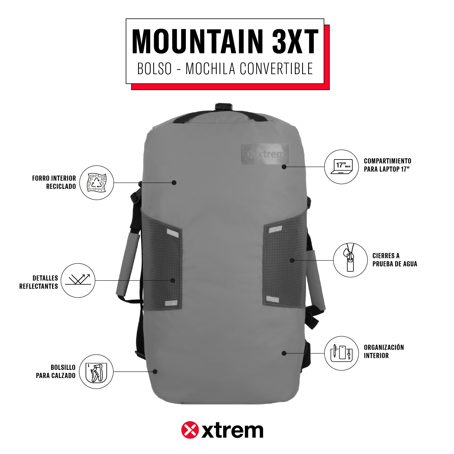 saxoline Mochila-bolso Mountain gris Rebajas baratas