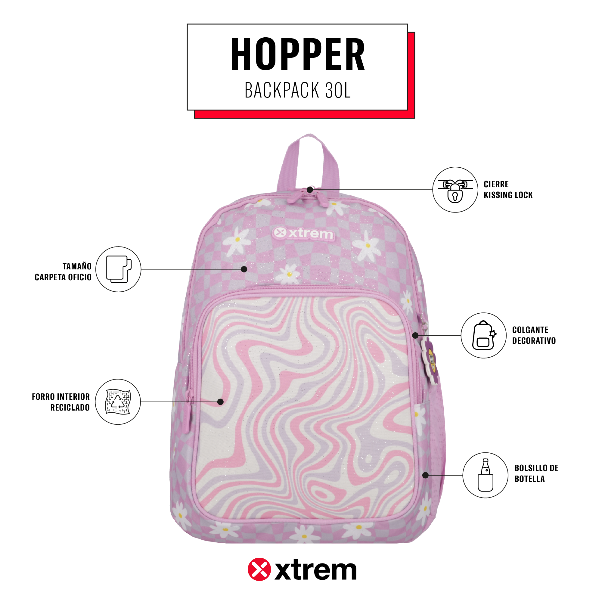 saxoline Mochila Hopper rosada Rebajas baratas
