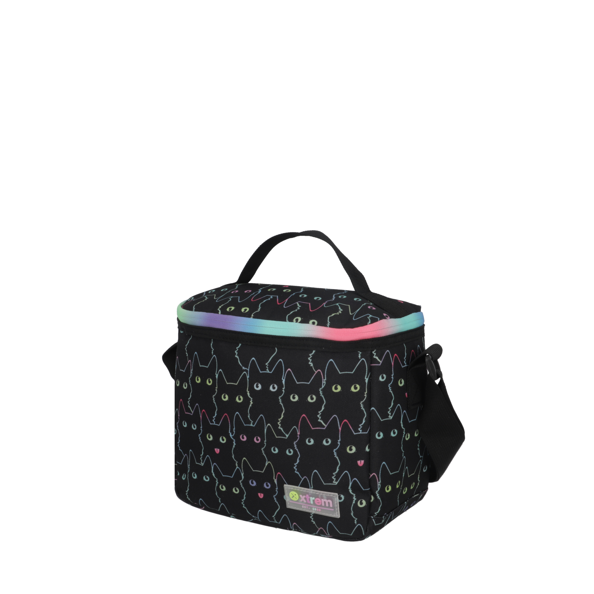 saxoline Set mochila + lonchera + estuche Triple Pack negro gatos Limitado a 3 días