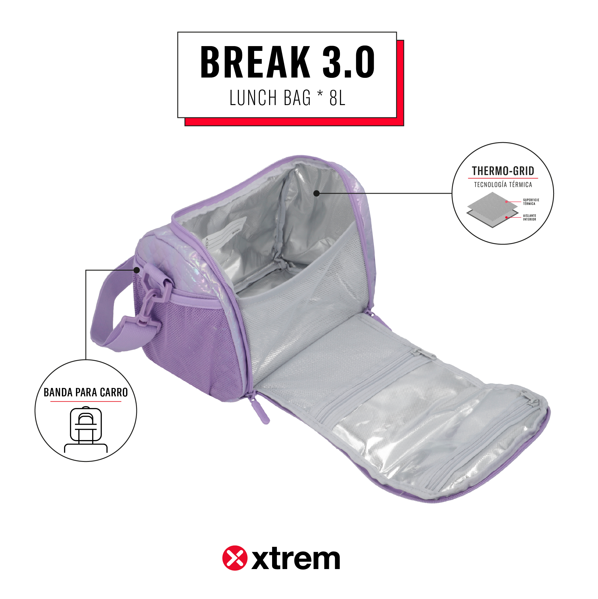 saxoline Lonchera térmica Break 3.0 lila Precios de Black Friday