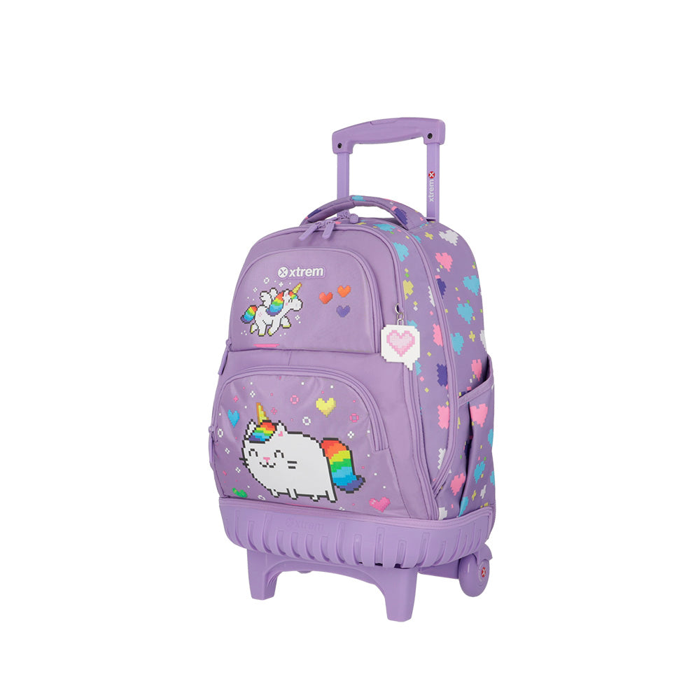 saxoline Mochila con ruedas Cross 2.0 lila gato Rebajas de fábrica
