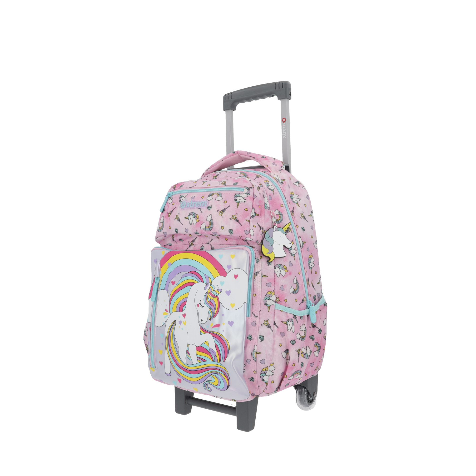 saxoline Set mochila con ruedas + lonchera + estuche New Run Pack Unicorn rosado Rebajas online