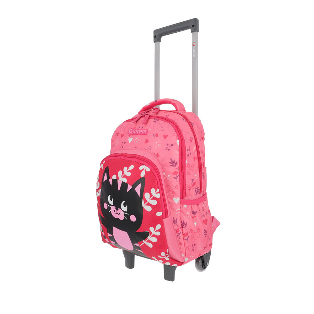 saxoline Mochila con ruedas para niñas Lincoln Cat rosada ÚLTIMAS EDICIONES