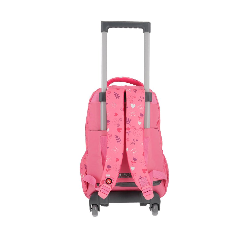 saxoline Mochila con ruedas para niñas Lincoln Cat rosada ÚLTIMAS EDICIONES