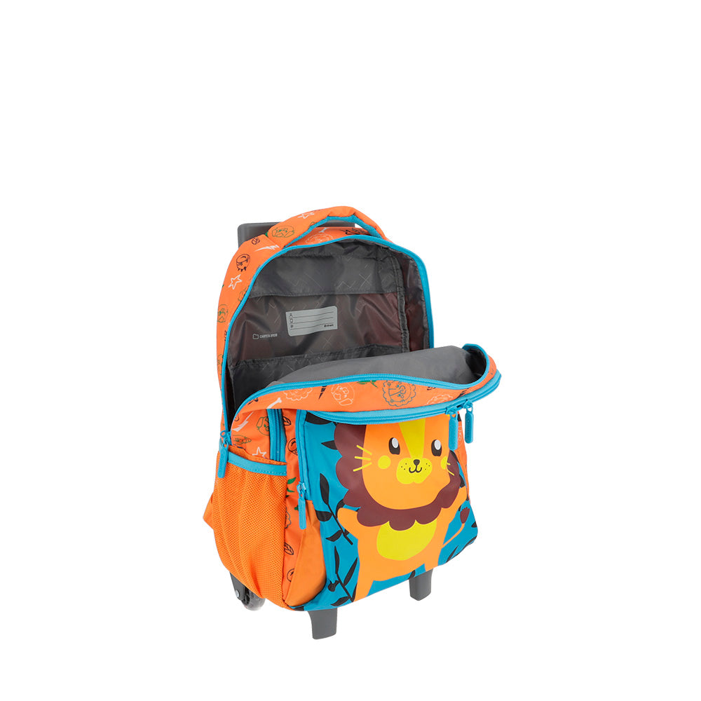 saxoline Mochila con ruedas para niños Lincoln Lion naranja Últimos 2 días