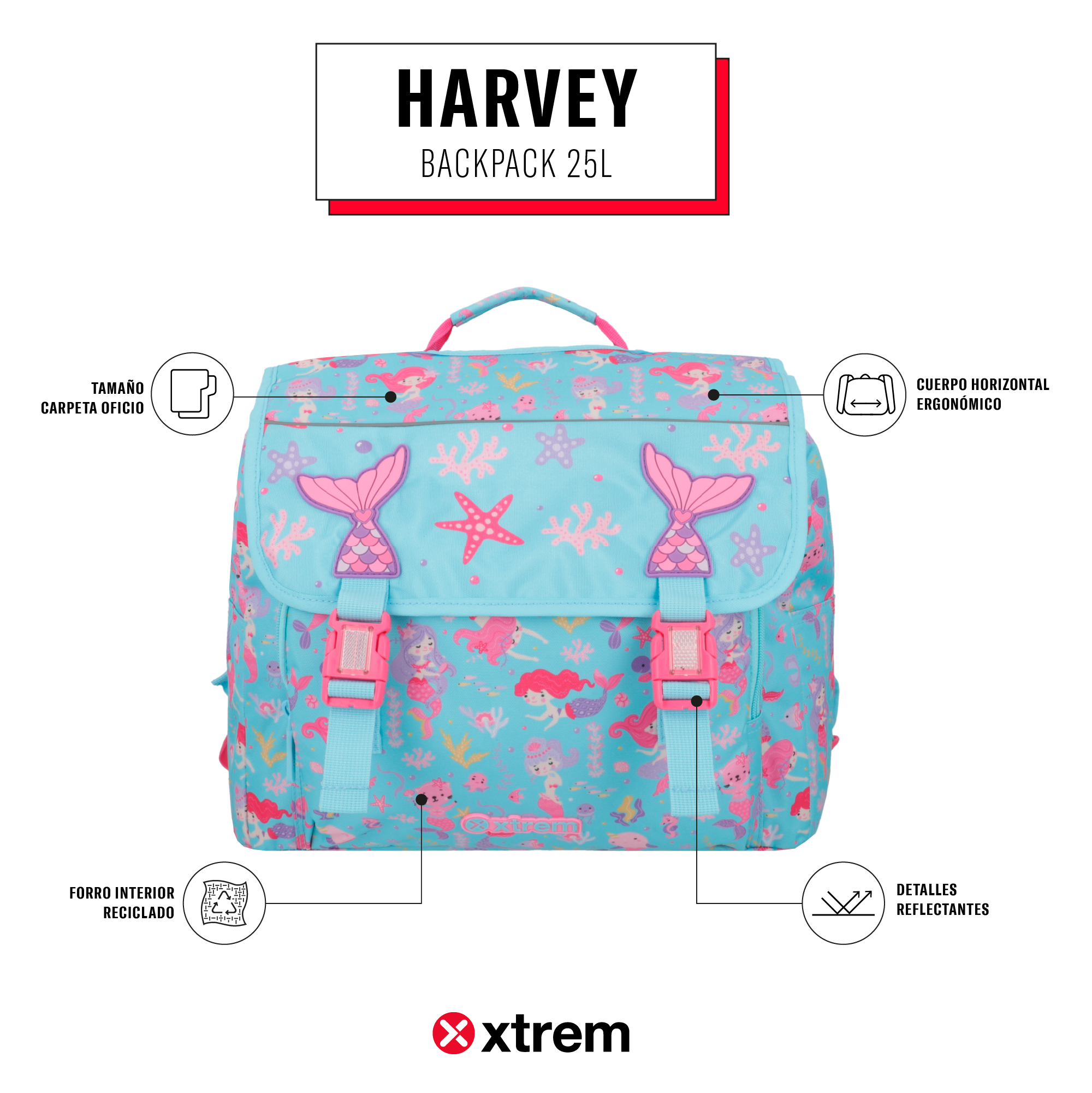 saxoline Mochila Harvey rosada Promoción trimestral