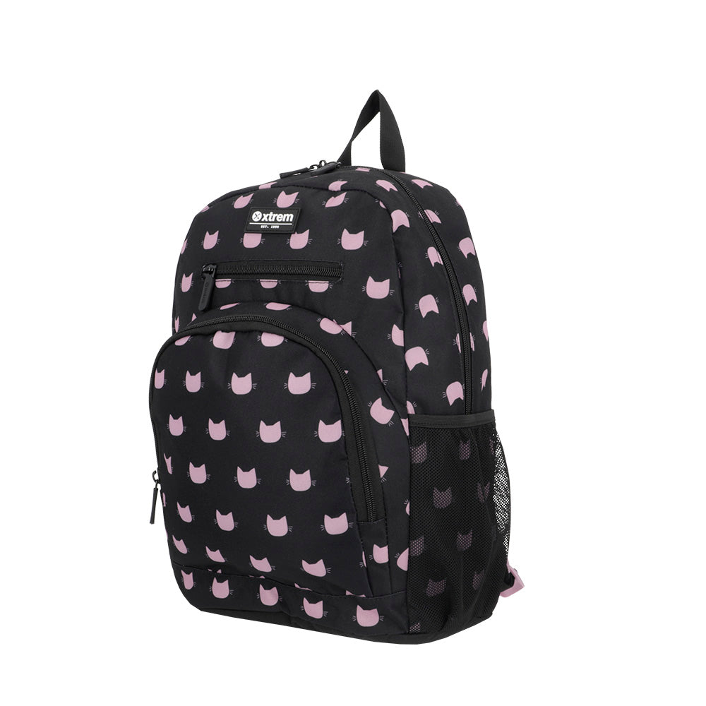 saxoline Set mochila + bolsa + lonchera + estuche Multipack negro gato Envío internacional gratuito