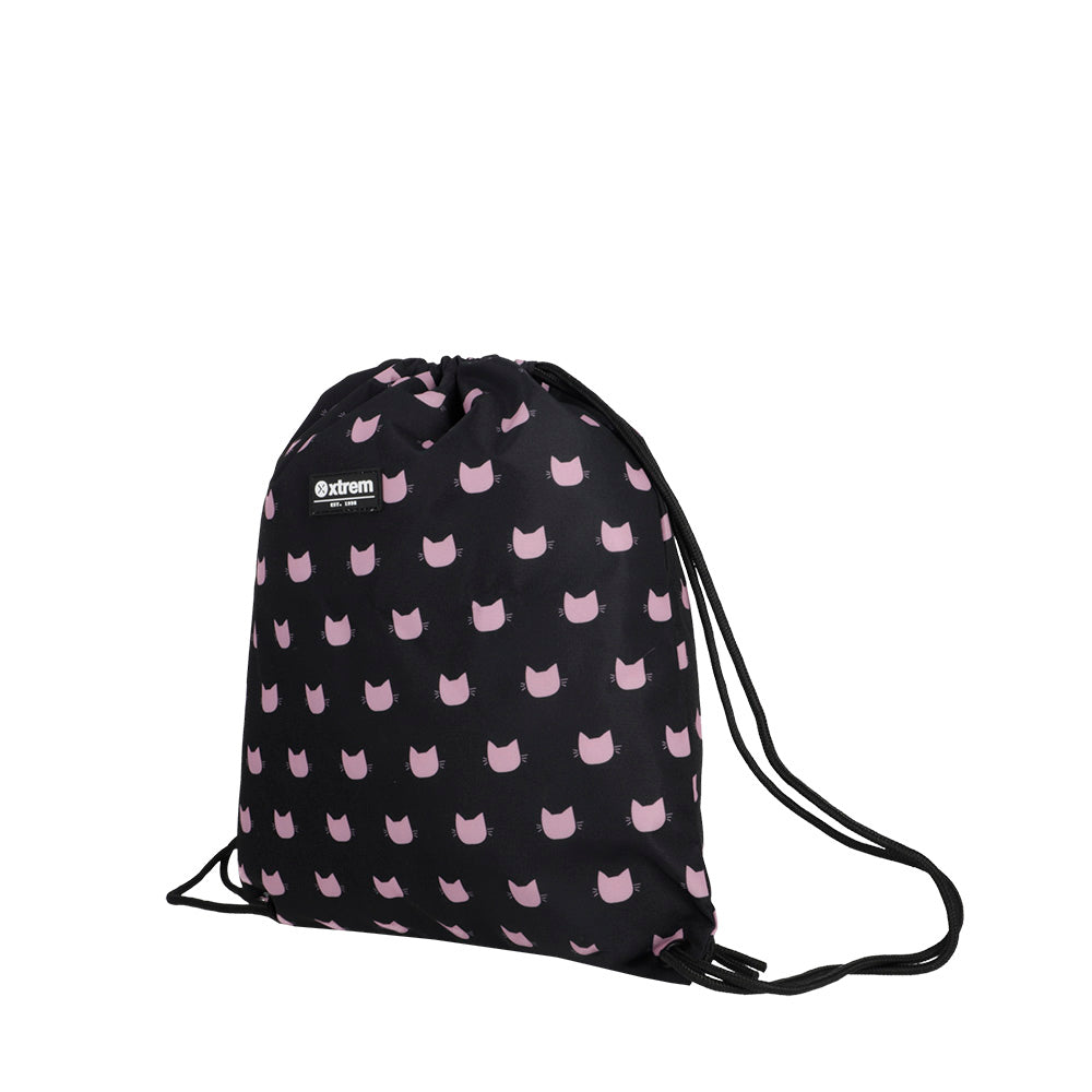 saxoline Set mochila + bolsa + lonchera + estuche Multipack negro gato Envío internacional gratuito