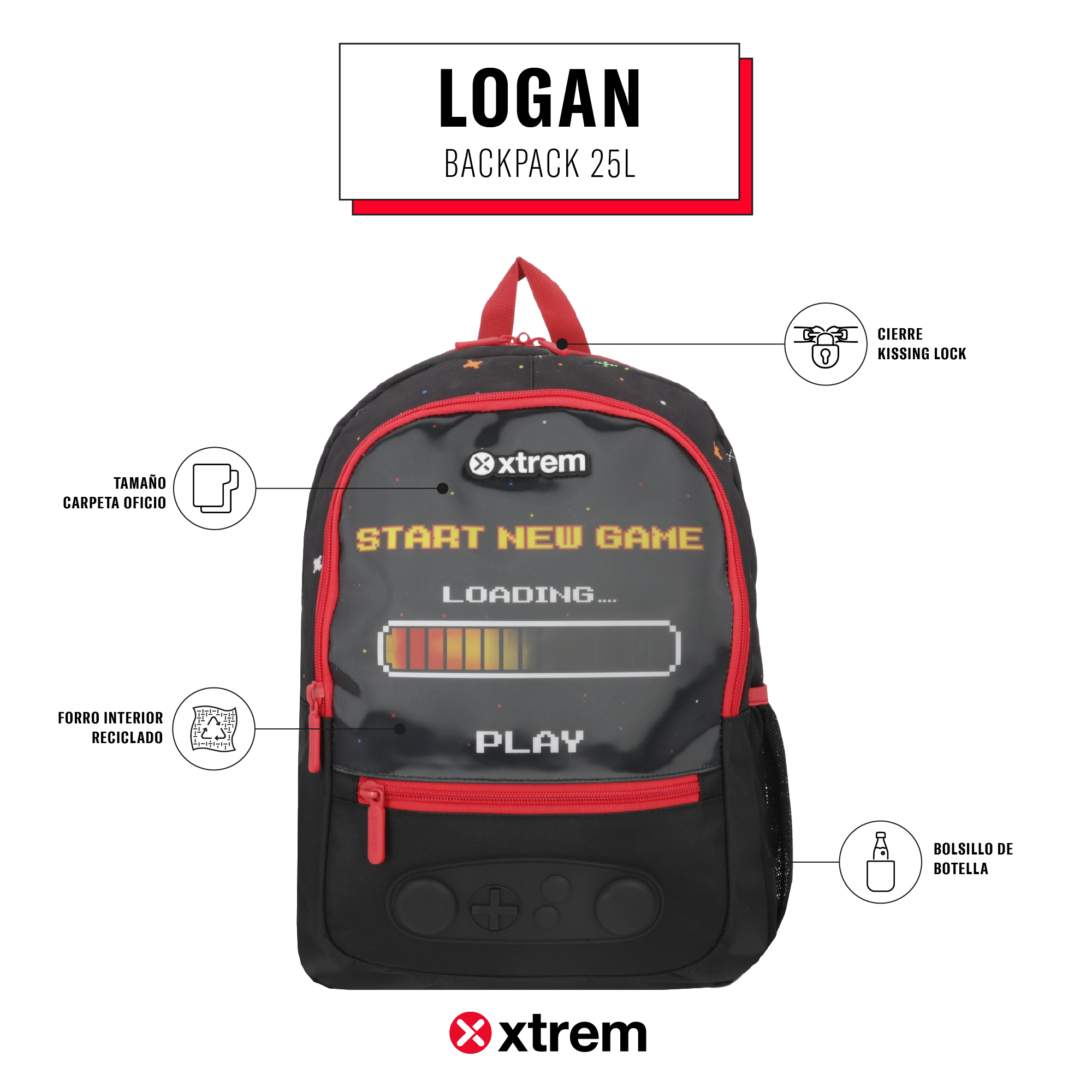 saxoline Mochila Logan negra gamer Descuentos del mes