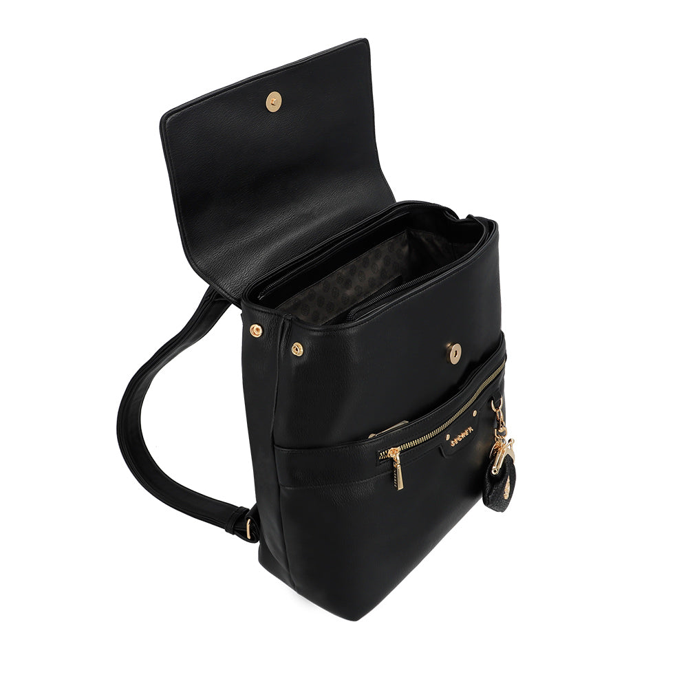 saxoline Mochila grande Lisse negra Tienda