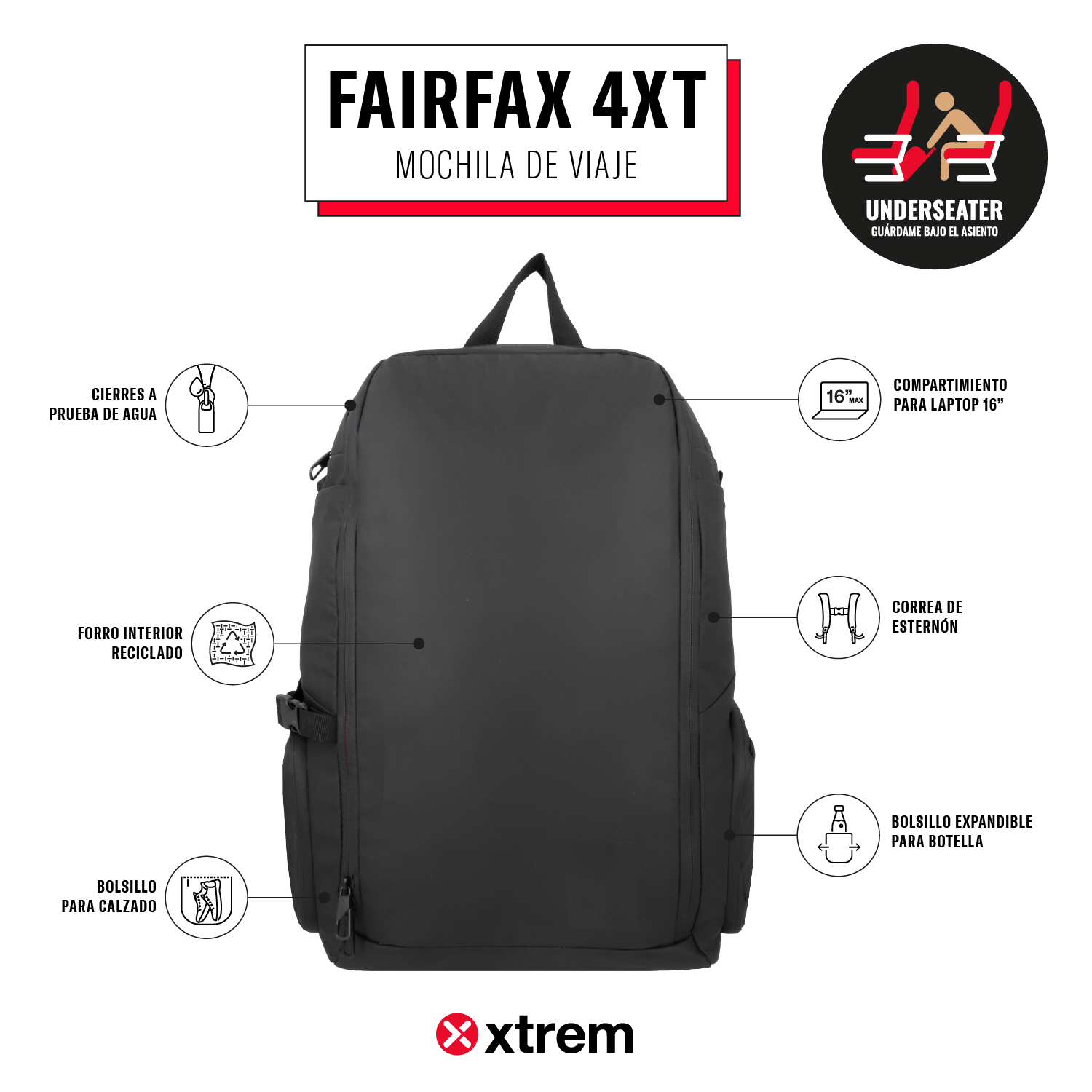 saxoline Mochila para notebook 16" Fairfax negra Solo queda un día