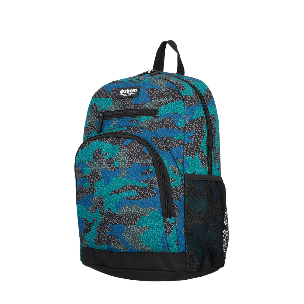 saxoline Set mochila + bolsa + lonchera + estuche Multipack azul gamer Limitado a 3 días