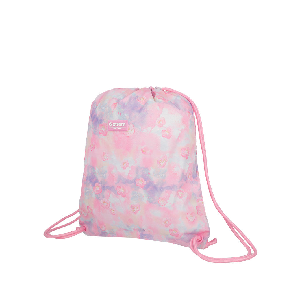 saxoline Set mochila + bolsa + lonchera + estuche Multipack rosado flores Ahorra y exporta