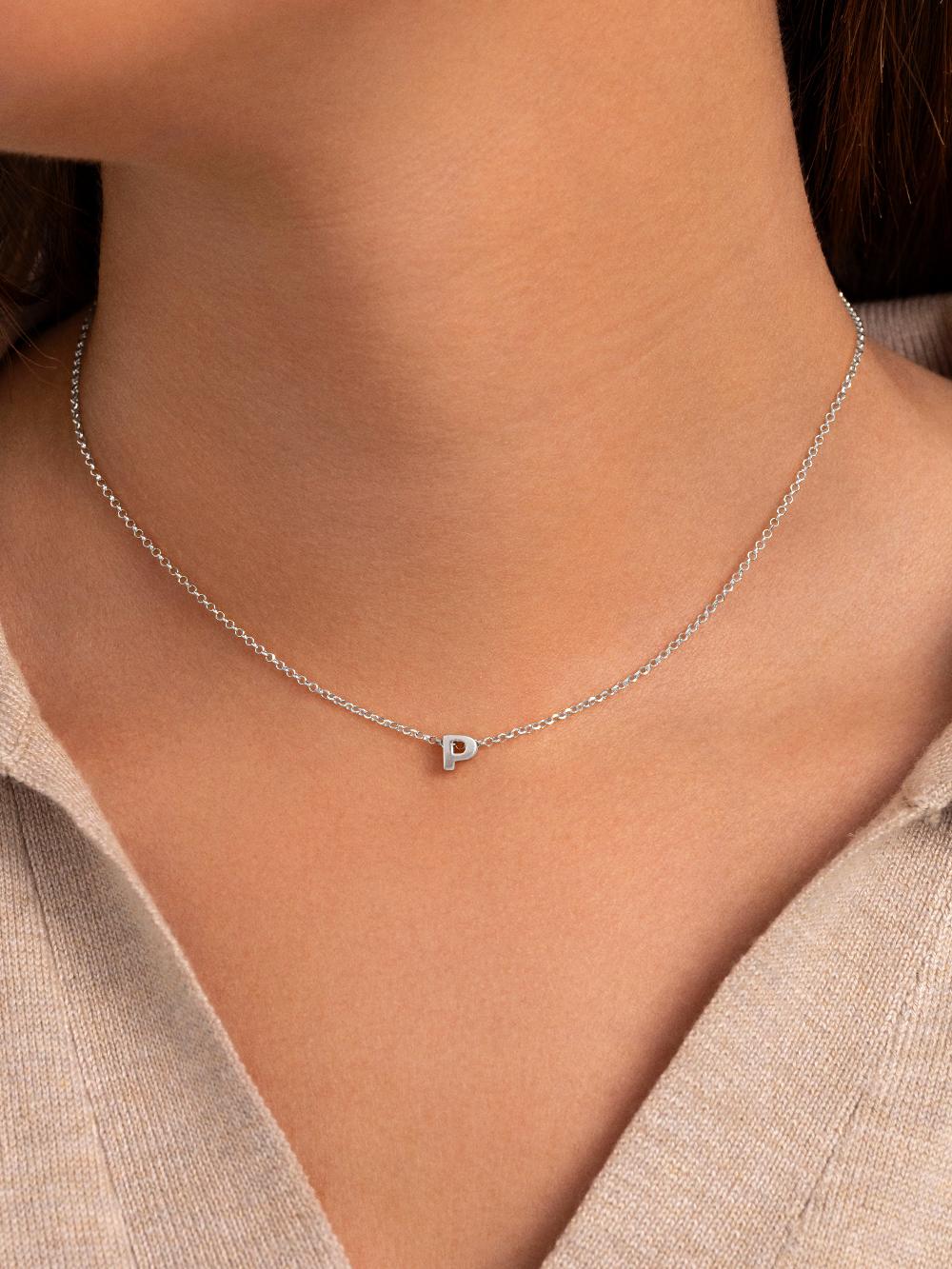 singularu Collar Personalizado Single Letter Plata Última moda