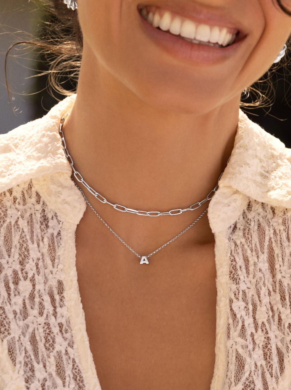 singularu Collar Personalizado Single Letter Plata Última moda