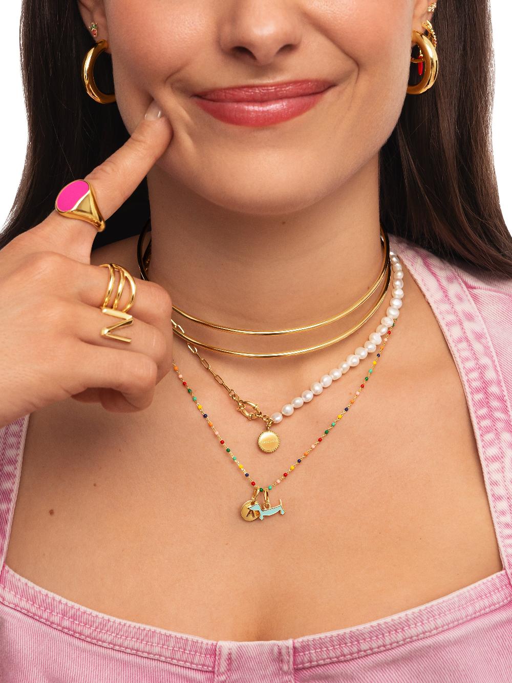 singularu Collar Chic Pearl Acero Baño Oro 2025