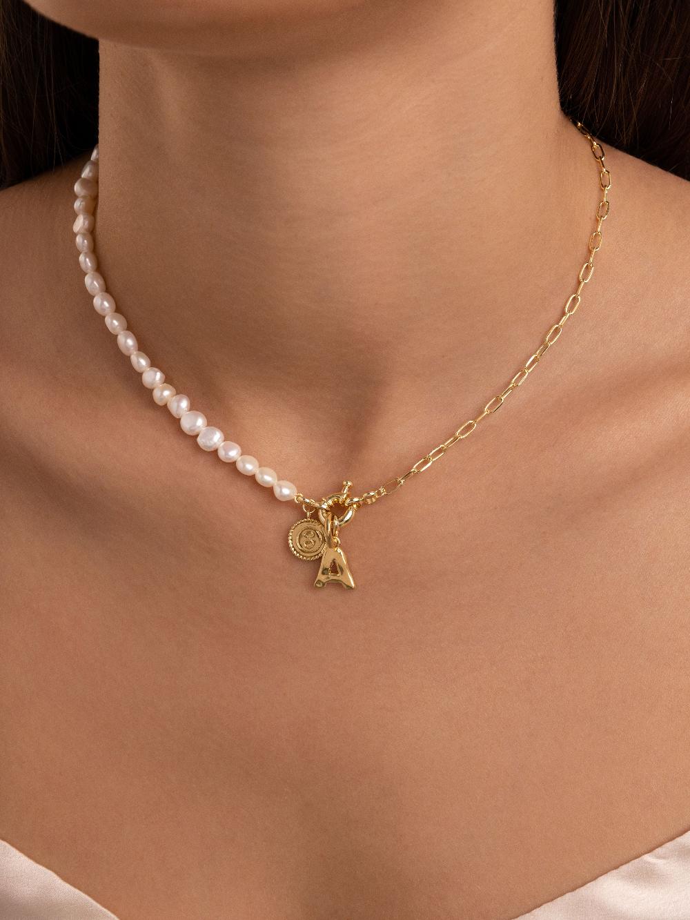 singularu Collar Chic Pearl Acero Baño Oro 2025