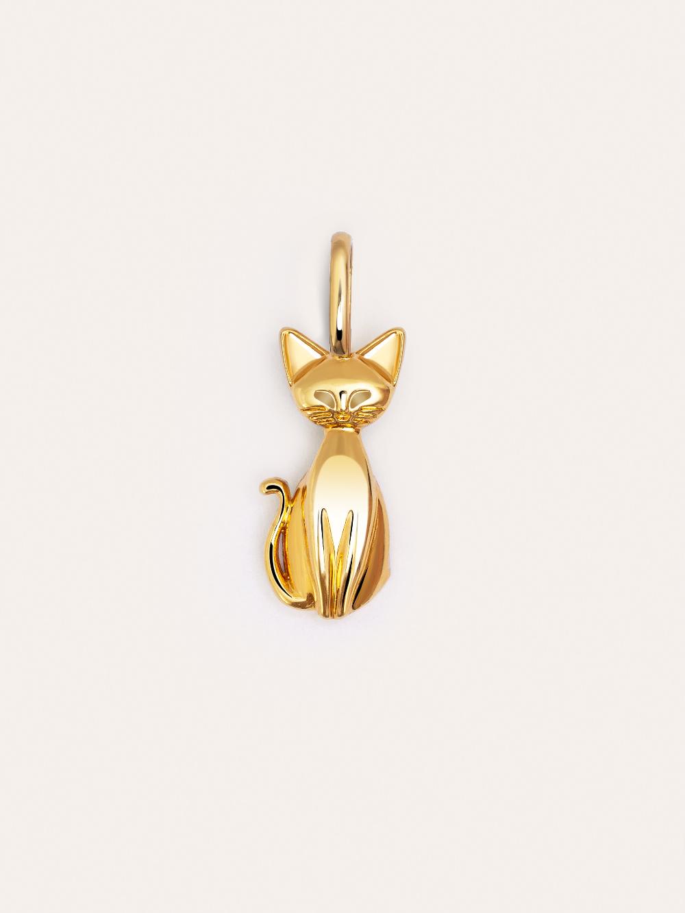 singularu Charm Salem Gato Enamel Black Baño Oro Outlet