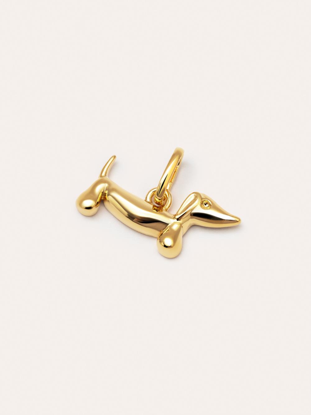 singularu Charm Perro Teckel Enamel Black Baño Oro Outlet online