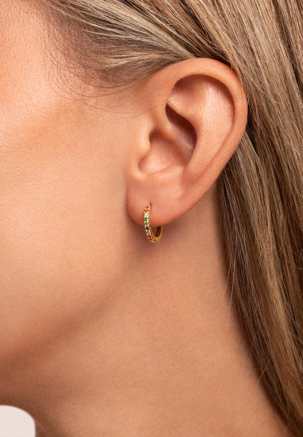 singularu Pendientes Aro Colors Plata Baño Oro Tienda