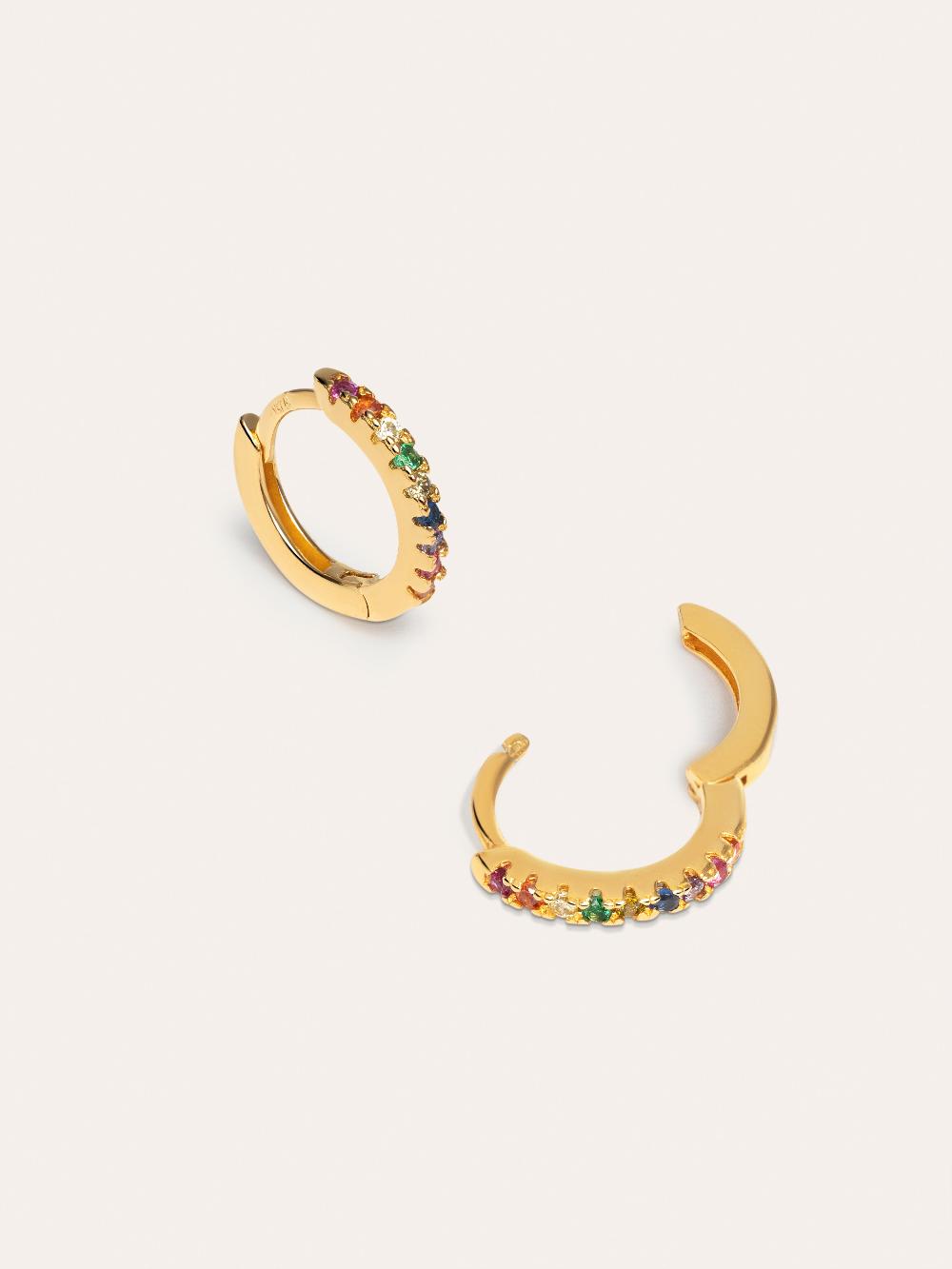 singularu Pendientes Aro Colors Plata Baño Oro Tienda