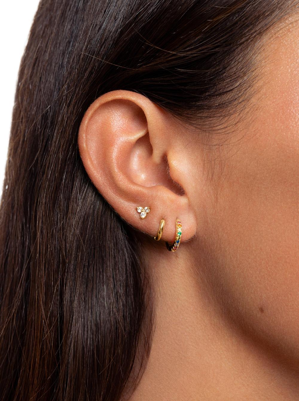 singularu Pendientes Aro Colors Plata Baño Oro Tienda