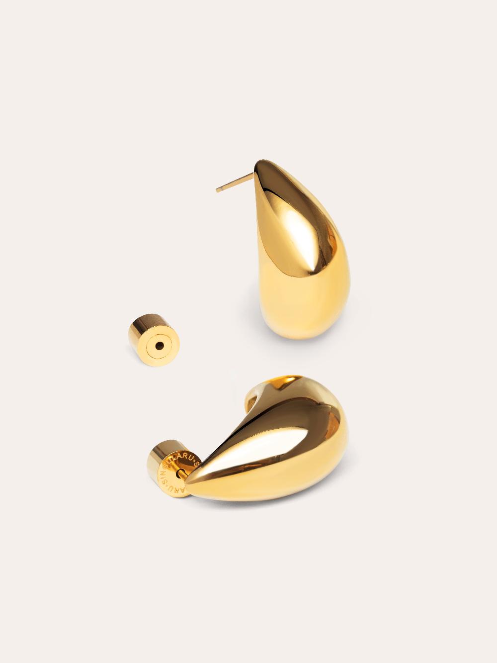 singularu Pendientes Gota Acero Baño Oro Mejor oferta