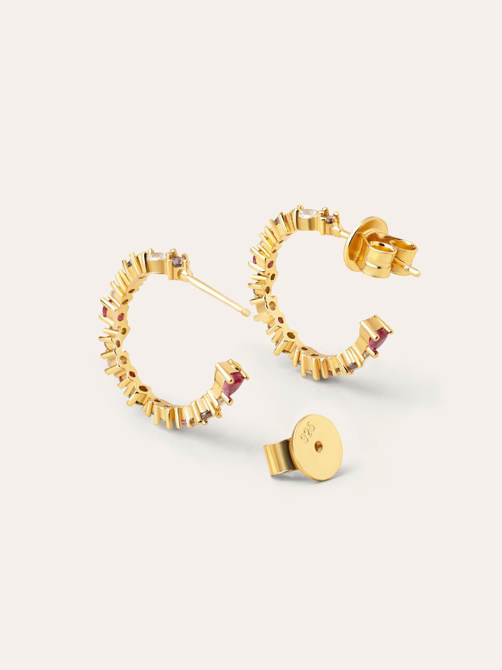 singularu Pendientes Aro Estellar Colors Plata Baño Oro Rebajas top