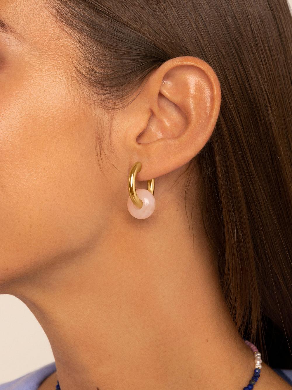singularu Pendientes Aro Carmen True Rose Baño Oro Envío gratis