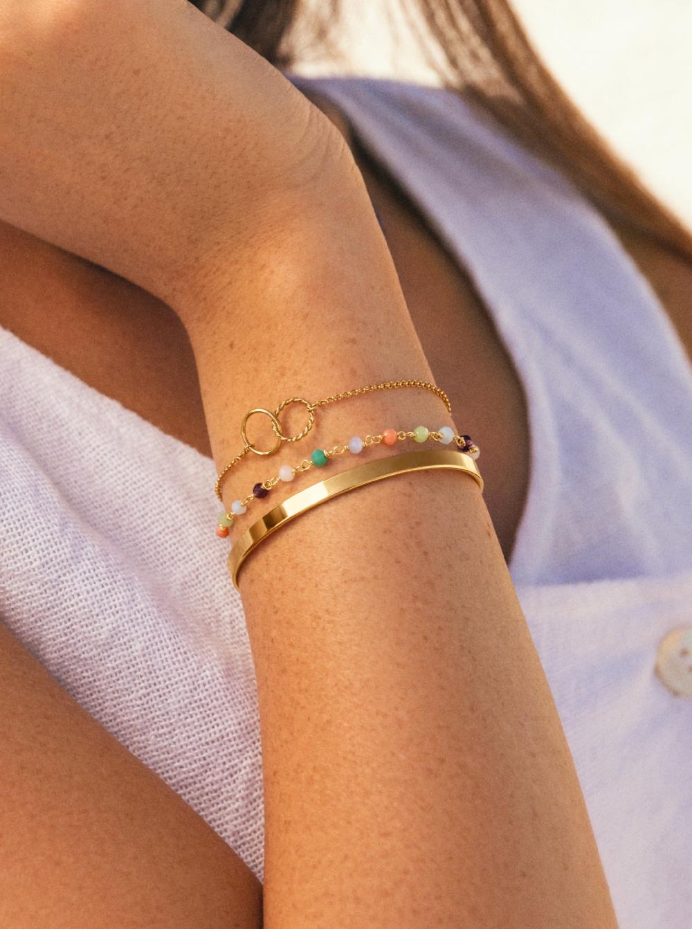 singularu Pulsera Crystals Colors Plata Baño Oro Últimos 3 días