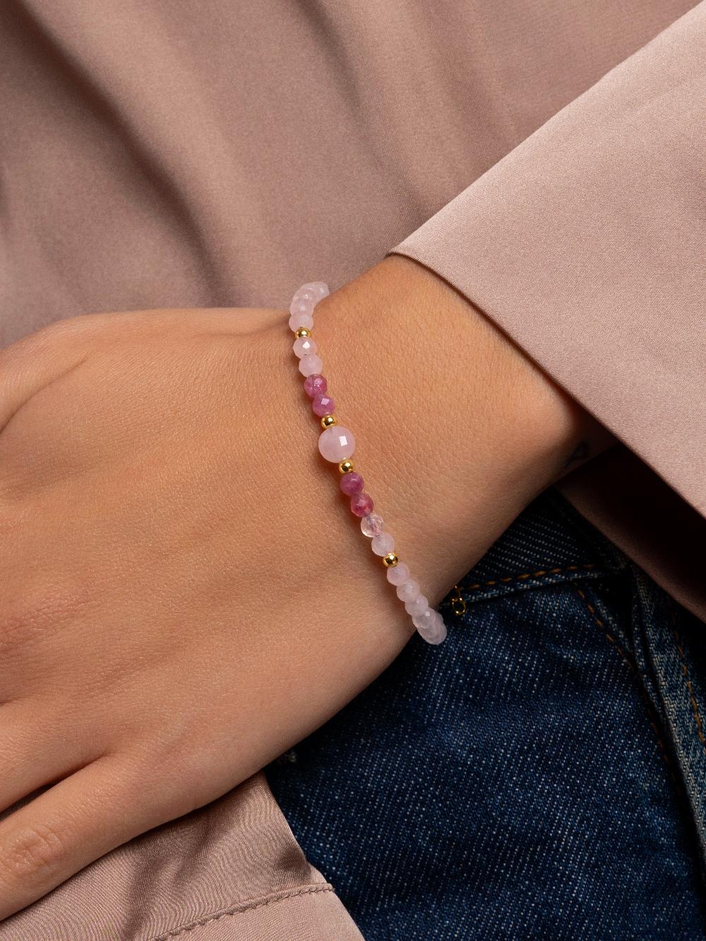 singularu Pulsera Amulet Rose Quartz Acero Baño Oro Últimos 2 días