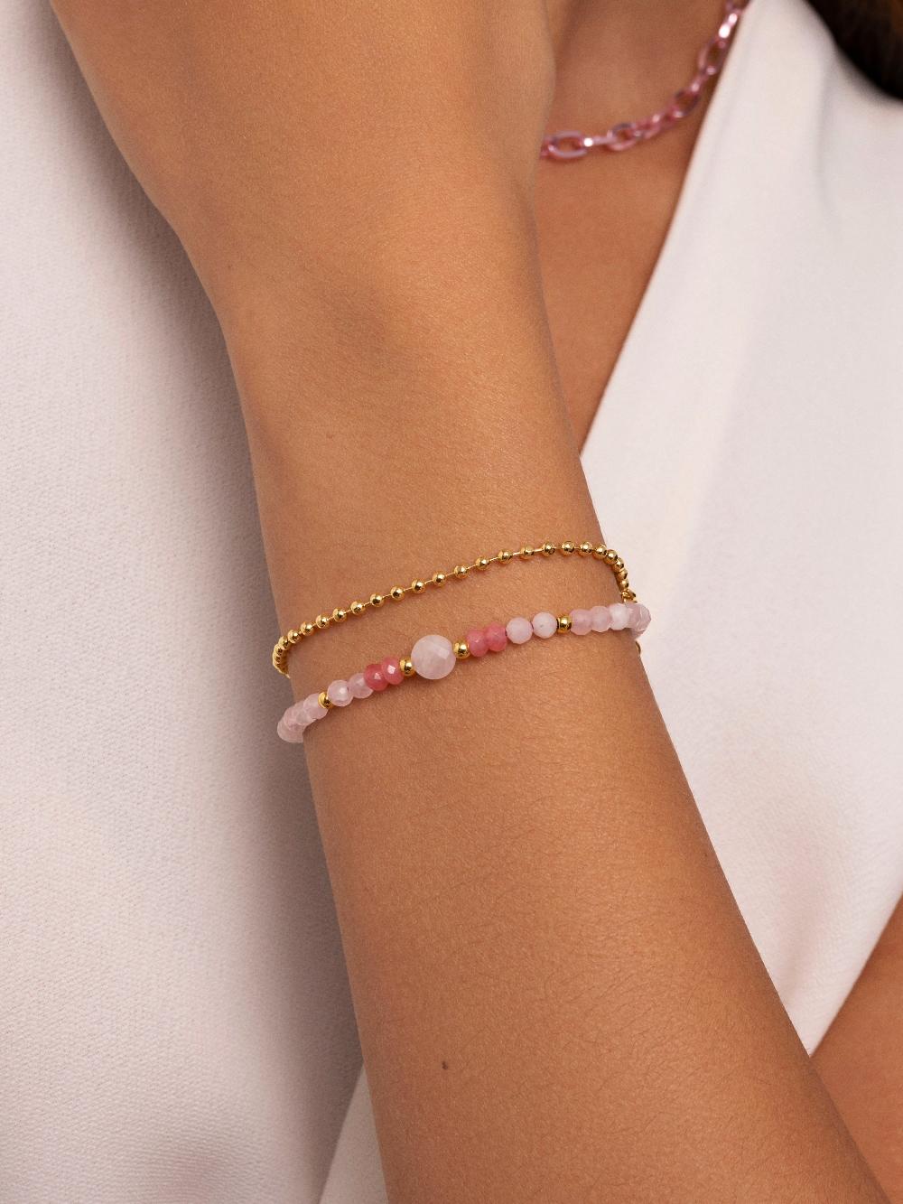 singularu Pulsera Amulet Rose Quartz Acero Baño Oro Últimos 2 días