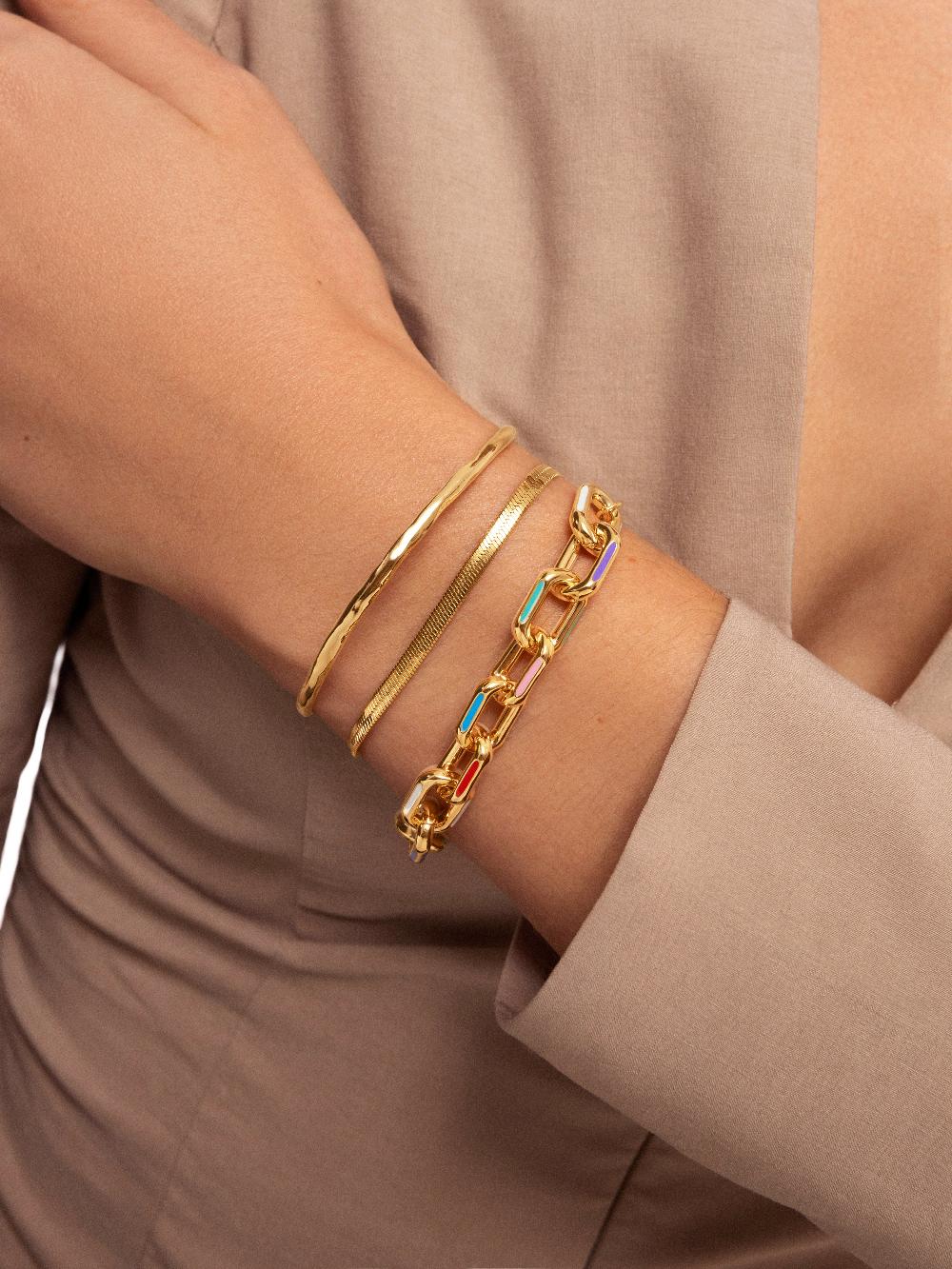 singularu Pulsera Lisse S Acero Baño Oro Solo hoy