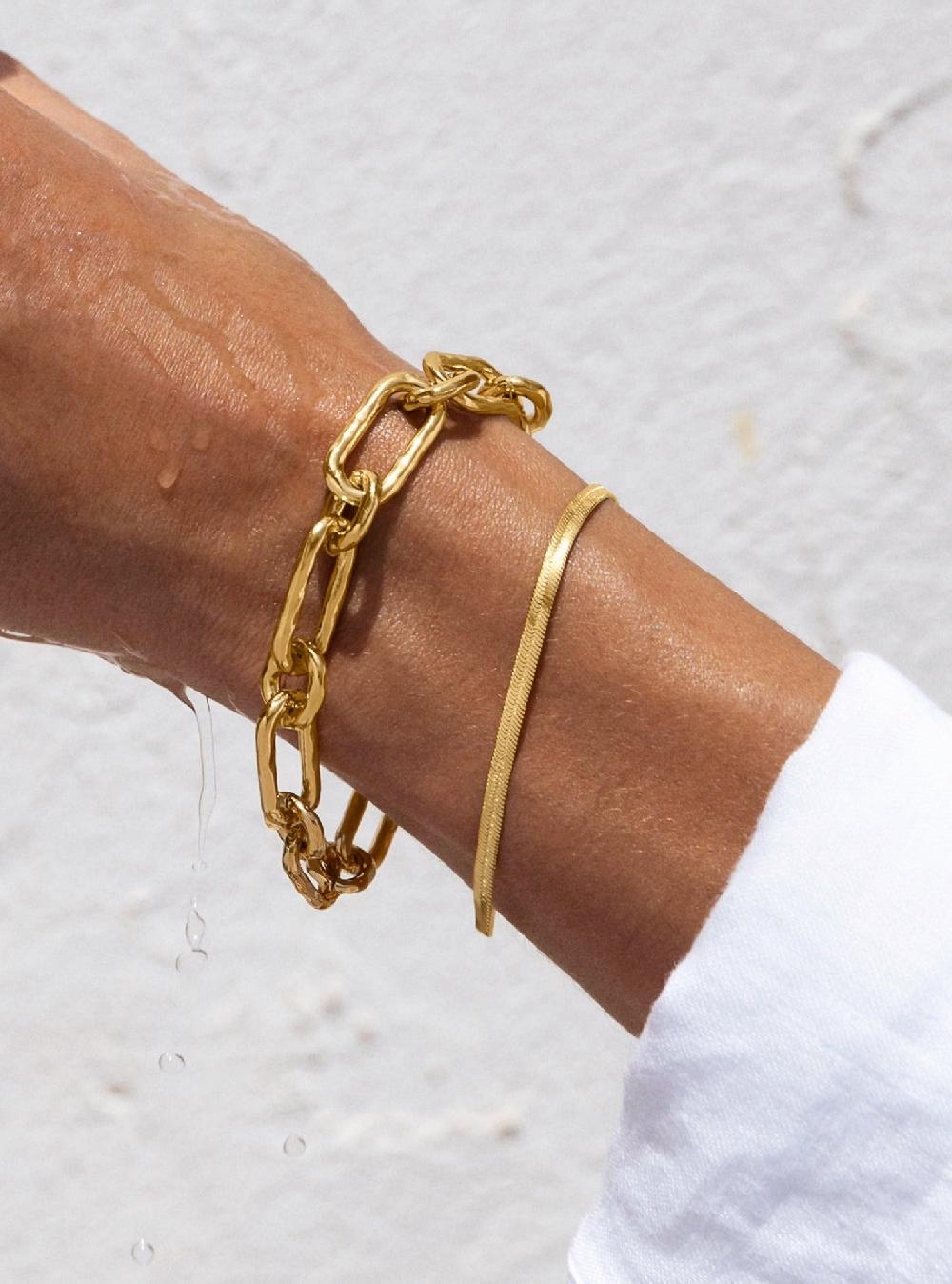 singularu Pulsera Lisse S Acero Baño Oro Solo hoy