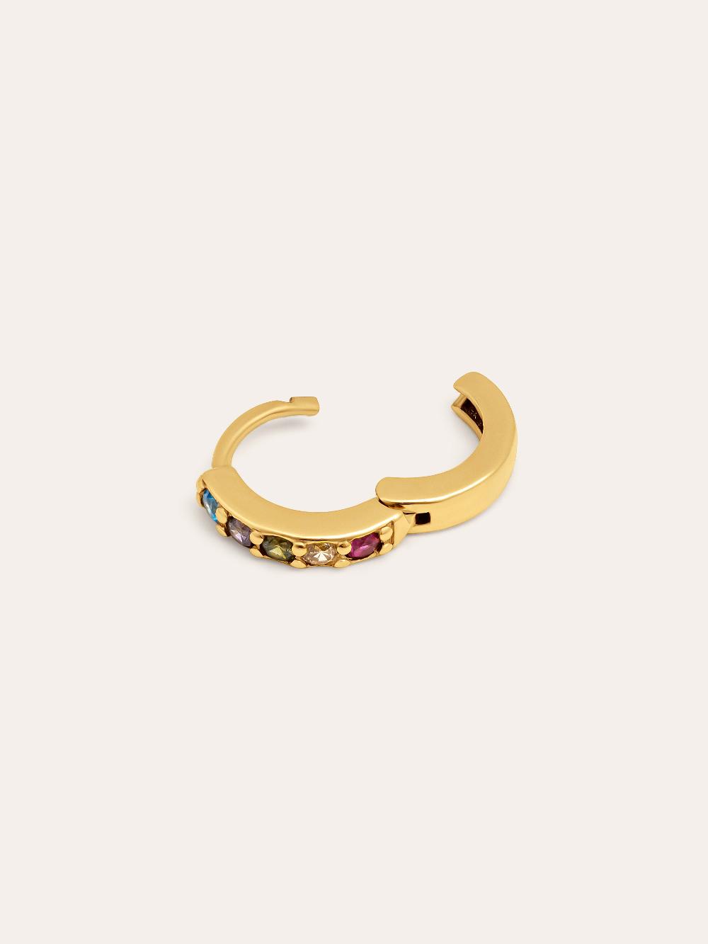 singularu Pendiente Suelto Aro Cleo M Colors Plata Baño Oro Grandes descuentos
