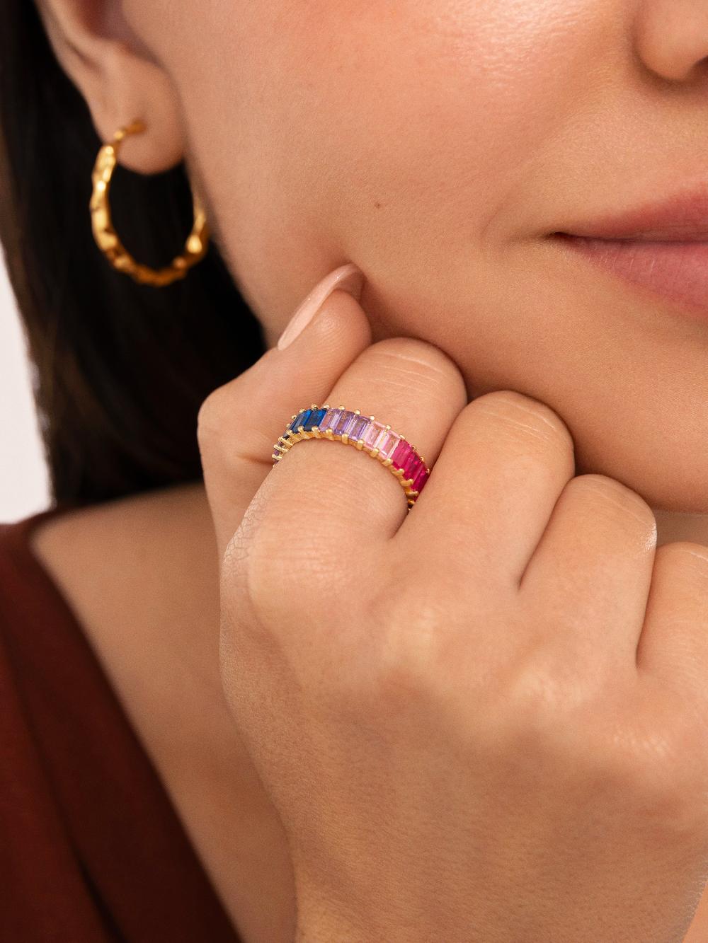singularu Anillo Sia Berries Plata Baño Oro Oferta exclusiva
