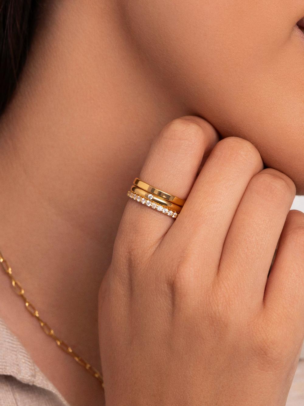 singularu Pack 3 Anillos Choices Baño Oro Última moda