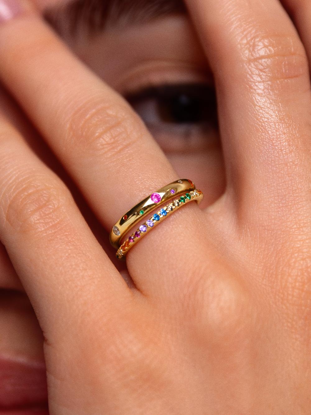 singularu Anillo Cleo Colors Plata Baño Oro Descuento por venta flash