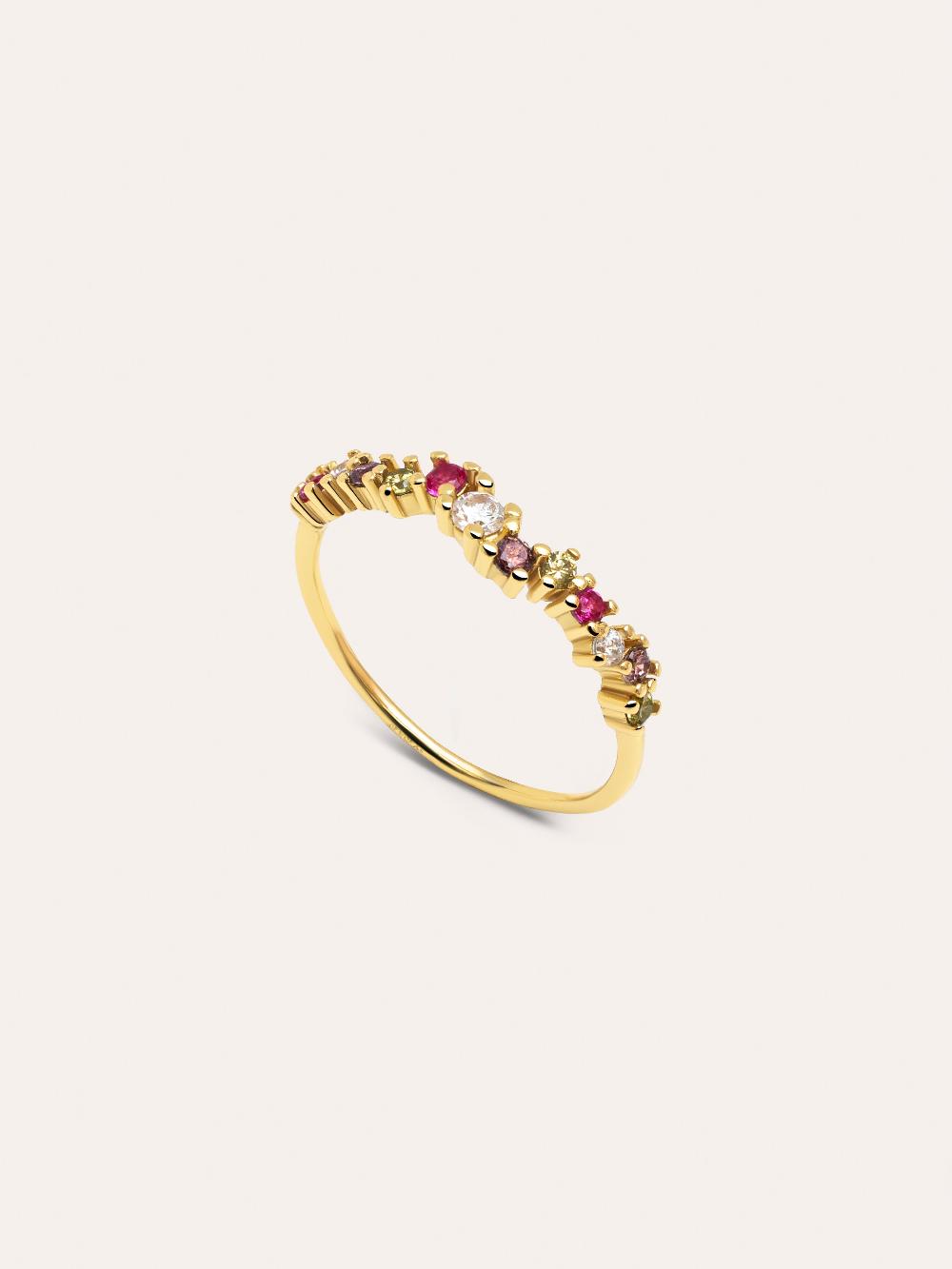singularu Anillo Estellar Colors Plata Baño Oro Ofertas especiales