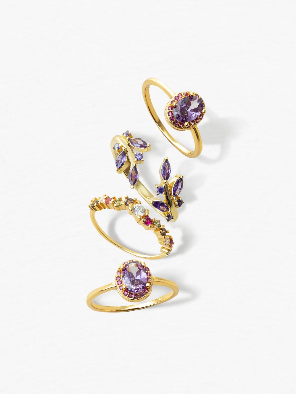 singularu Anillo Estellar Colors Plata Baño Oro Ofertas especiales