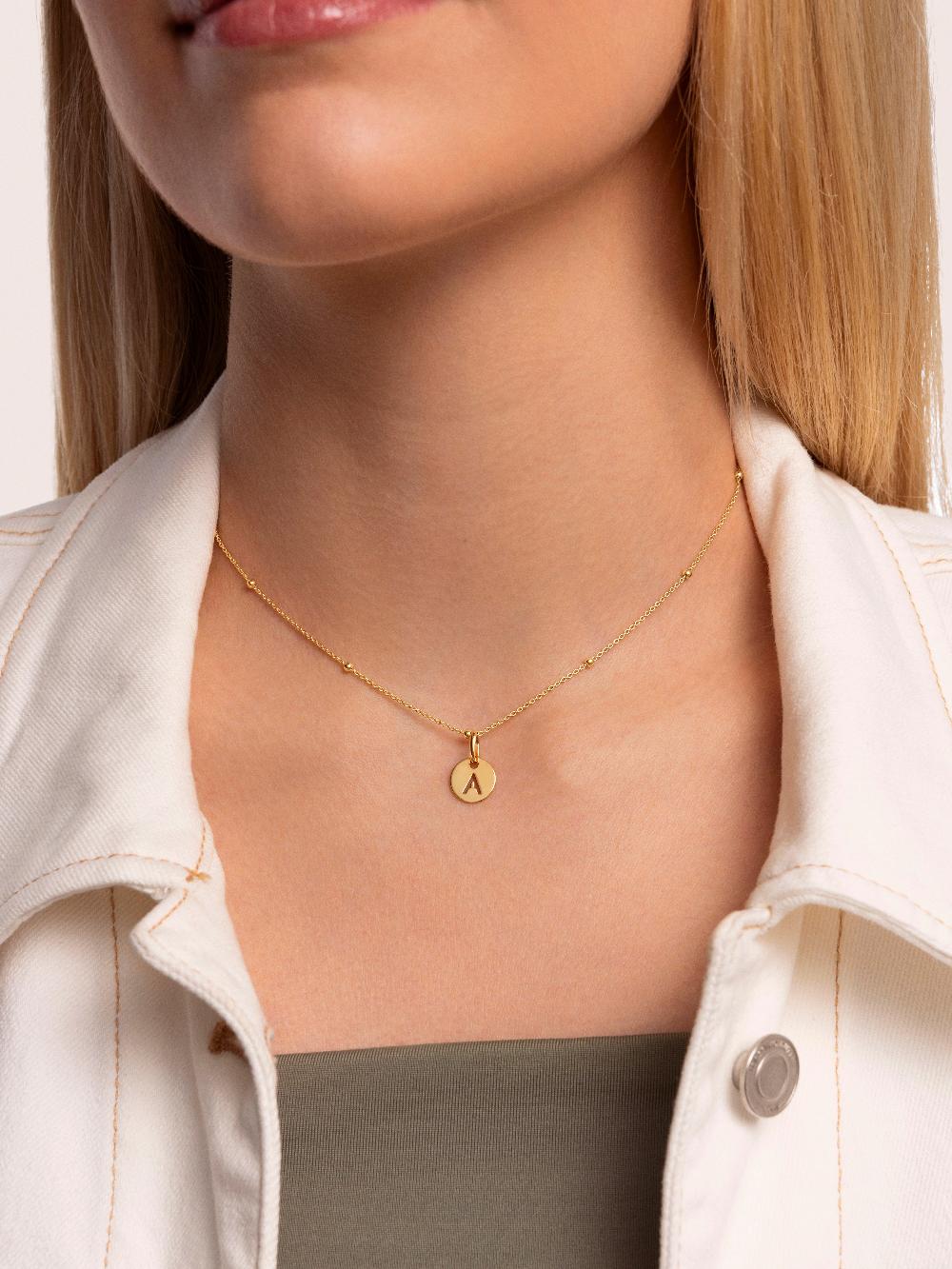 singularu Collar Mini Medallion Plata Baño Oro Outlet online